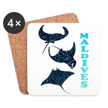 Mantarochen Malediven Manta Ray Maldives - Coasters (set of 4) - white - Front
