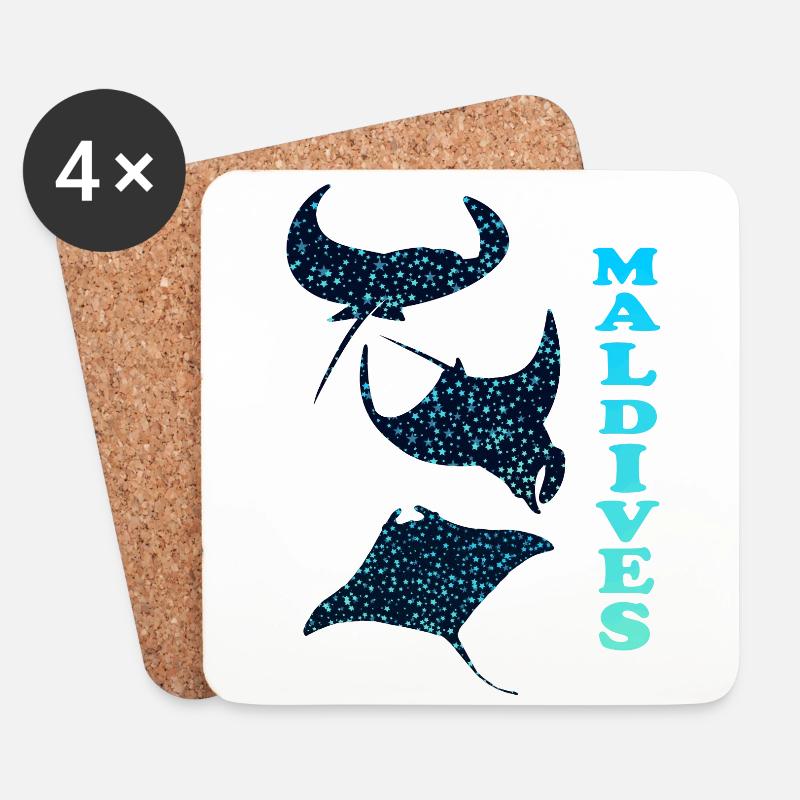 Mantarochen Malediven Manta Ray Maldives - Untersetzer (4er-Set) - Weiß