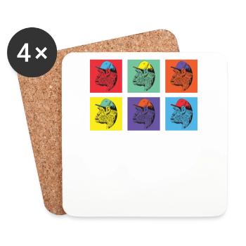 Overruled monkeys colorful - Coasters (set of 4) - white - Front