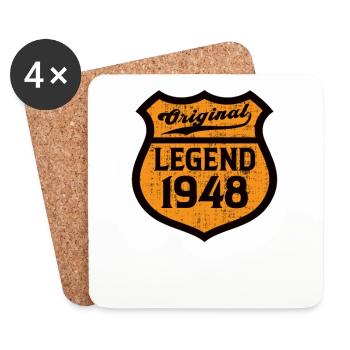 1948 Birthday Original Legend since Route - Coasters (set of 4) - white - Front