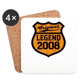 2008 Birthday Original Legend since Route - Coasters (set of 4) - white - Front