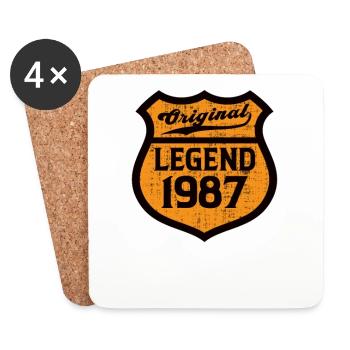 1987 Birthday Original Legend since Route - Coasters (set of 4) - white - Front