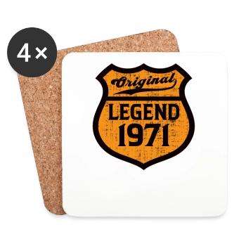 1971 Birthday Original Legend since Route - Coasters (set of 4) - white - Front