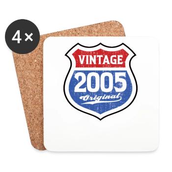 2005 Birthday Route Vintage Original - Coasters (set of 4) - white - Front