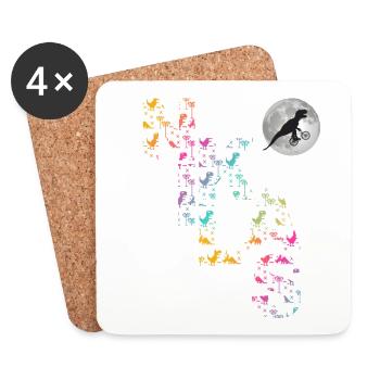 NIKLAS - Beautiful boy name with dinosaur - Coasters (set of 4) - white - Front