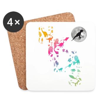 NIKLAS - Beautiful boy name with dinosaur - Coasters (set of 4) - white - Front