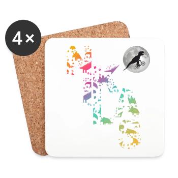NIKLAS - Beautiful boy name with dinosaur - Coasters (set of 4) - white - Front