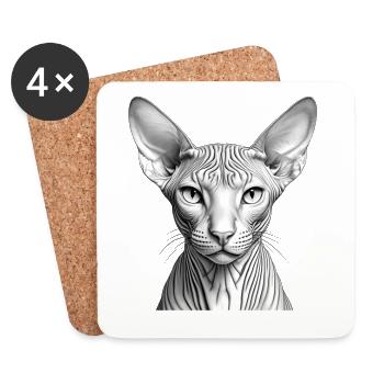 Cool sphynx cat - Coasters (set of 4) - white - Front