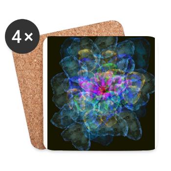 La magie de la fleur de lotus dans des couleurs magiquement belles - Dessous de verre (lot de 4) - blanc - Devant