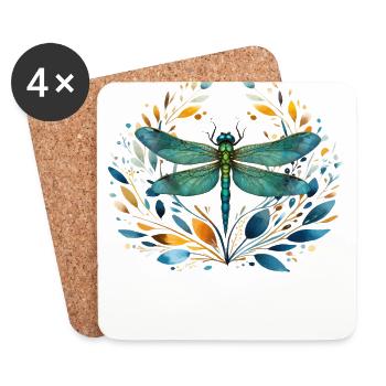 Libelle Dragonfly - Untersetzer (4er-Set) - Weiß - Vorne