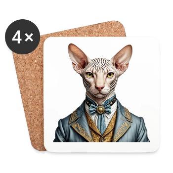 Elegant sphynx - Coasters (set of 4) - white - Front