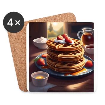 Breakfast pancakes - Coasters (set of 4) - white - Front