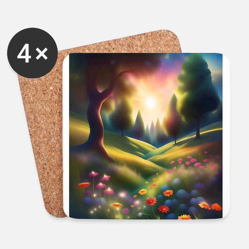 Wunderbares Waldgrafikdesign - Untersetzer (4er-Set) - Weiß