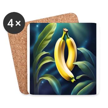 Cool aussehendes Bananen-Design - Untersetzer (4er-Set) - Weiß - Vorne