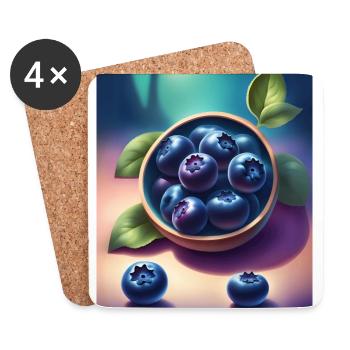 Leckere Heidelbeeren - Untersetzer (4er-Set) - Weiß - Vorne