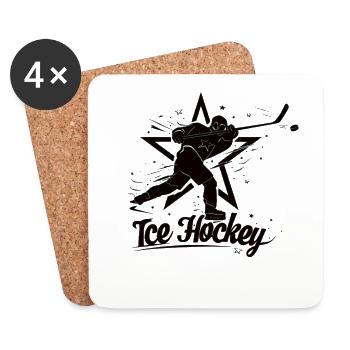 Hockey Silhouette - Coasters (set of 4) - white - Front