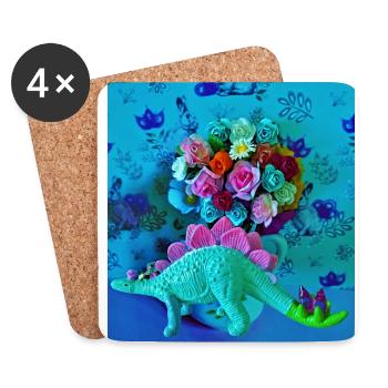 Little Dinosaur - Coasters (set of 4) - white - Front