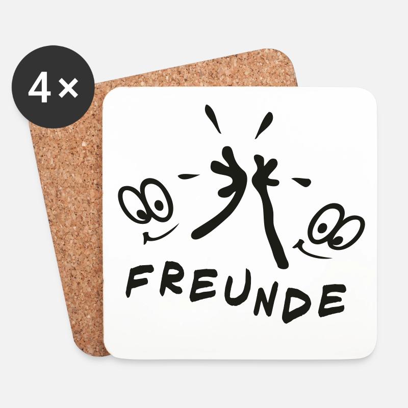 Freunde für immer, Comic - Untersetzer (4er-Set) - Weiß