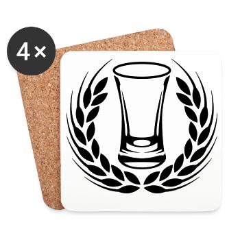 Schnaps Ähre Kranz - Untersetzer (4er-Set) - Weiß - Vorne
