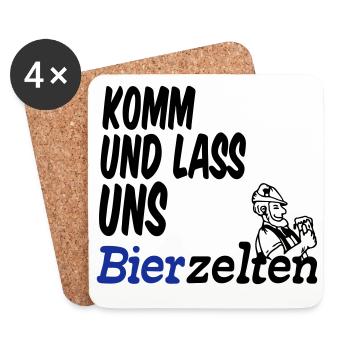 Bierzelt,Bier,Sprüche,Geschenk - Untersetzer (4er-Set) - Weiß - Vorne