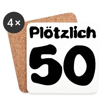Plötzlich 50 Jahre - Untersetzer (4er-Set) - Weiß - Vorne