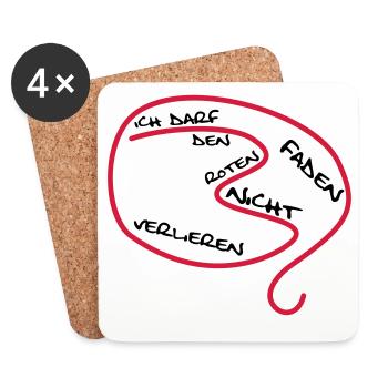 Der rote Faden... - Untersetzer (4er-Set) - Weiß - Vorne