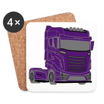 LKW,Truck,Lastwagen,Wagen,Trucker, Auto, - Untersetzer (4er-Set) - Weiß - Vorne