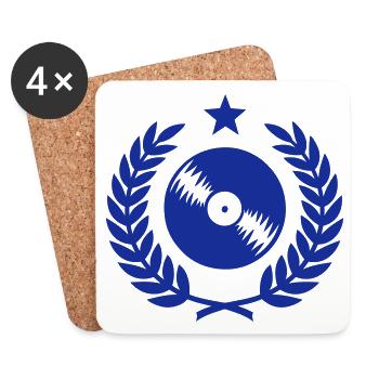 Laurel wreath (Vinyl) - Coasters (set of 4) - white - Front