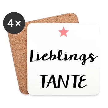 Lieblingstante Geburtstag Geschenk Stern - Untersetzer (4er-Set) - Weiß - Vorne