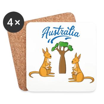 Australien - Untersetzer (4er-Set) - Weiß - Vorne