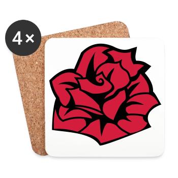 6254398 135442652 Rose - Dessous de verre (lot de 4) - blanc - Devant