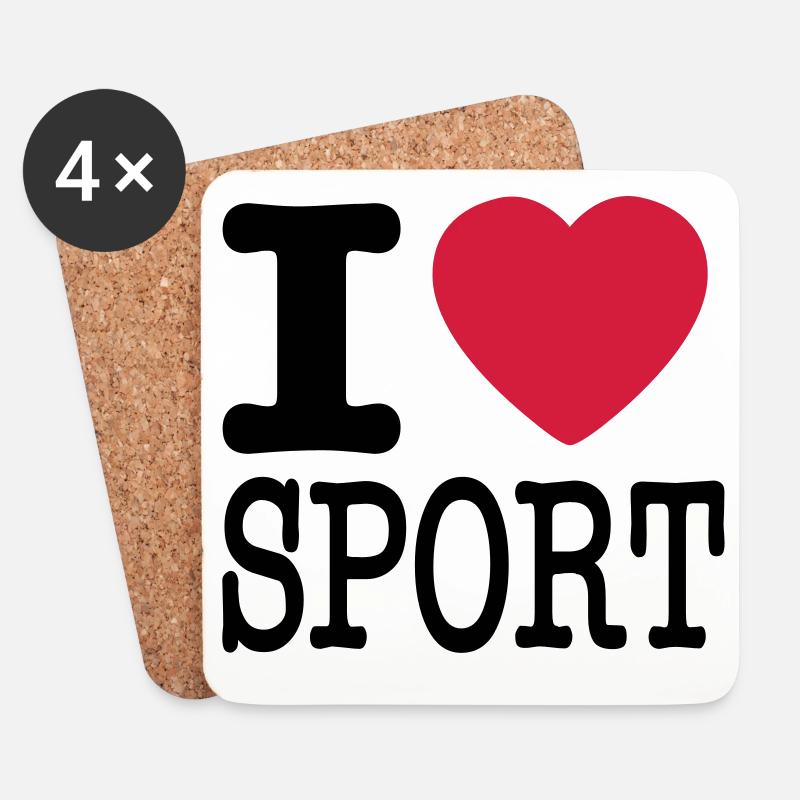 Ich liebe Sport - Untersetzer (4er-Set) - Weiß