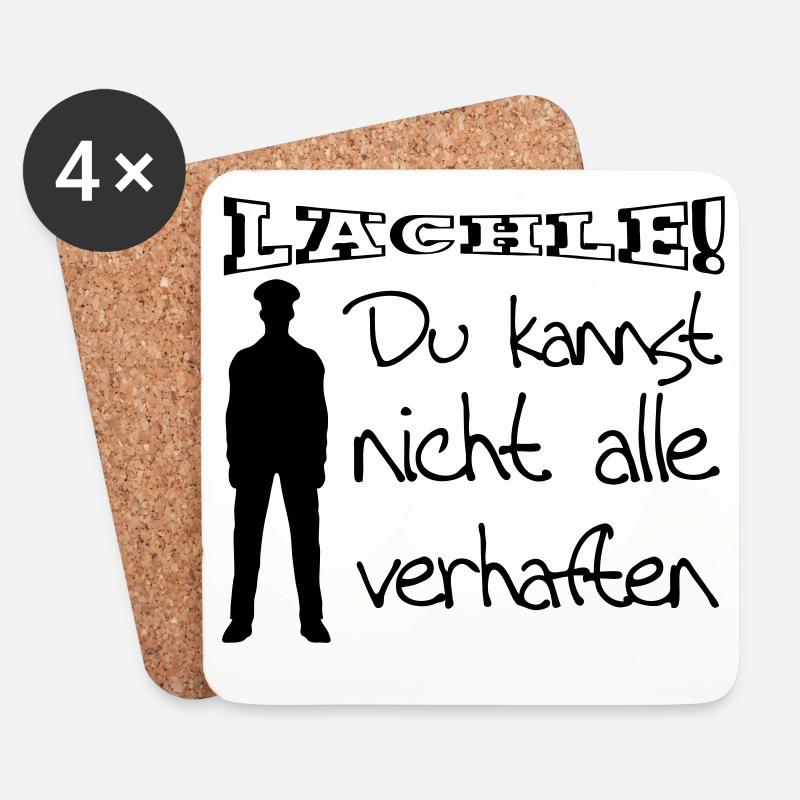 Polizei Geschenk Polizist lustig Spruch Beruf Fun - Untersetzer (4er-Set) - Weiß