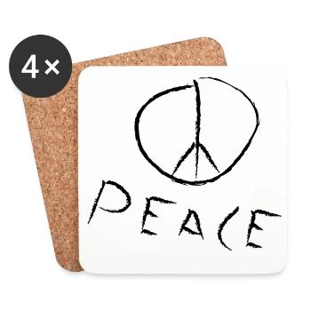 peace exit-shirt - Untersetzer (4er-Set) - Weiß - Vorne