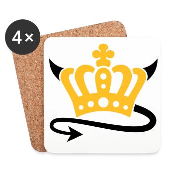Devil | Queen | King | Königin | König | Crown | - Dessous de verre (lot de 4) - blanc - Devant