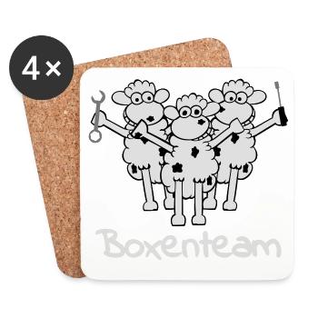 boxenteam_text_w_3f - Dessous de verre (lot de 4) - blanc - Devant