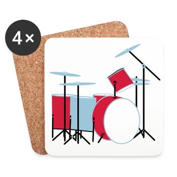 coloured_drums - Untersetzer (4er-Set) - Weiß - Vorne