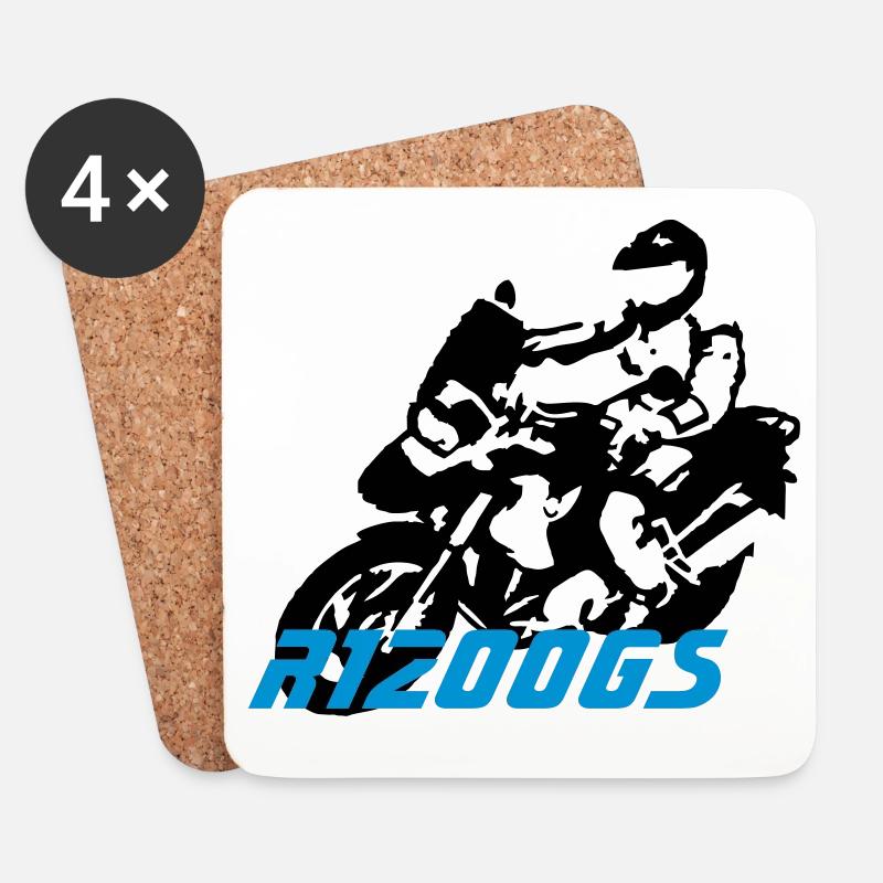 BIKER1200 - Untersetzer (4er-Set) - Weiß