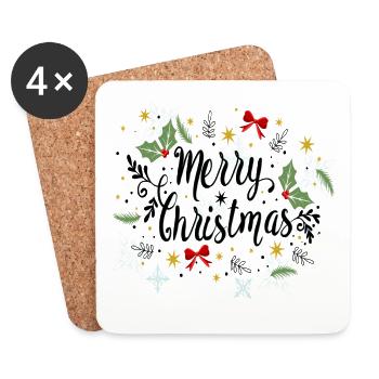 Joyeux Noël - Joyeux Noël - Dessous de verre (lot de 4) - blanc - Devant