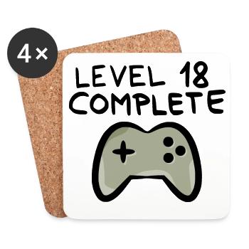 Level 18 completed 18th birthday - Coasters (set of 4) - white - Front