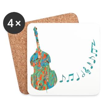 contrebasse e 4 - Dessous de verre (lot de 4) - blanc - Devant