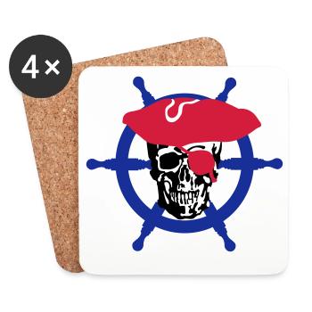 skull pirate - Coasters (set of 4) - white - Front
