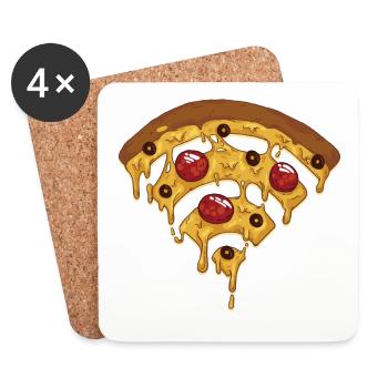 Pizza Wi Fi - For all pizza fans - Foodlover - Coasters (set of 4) - white - Front