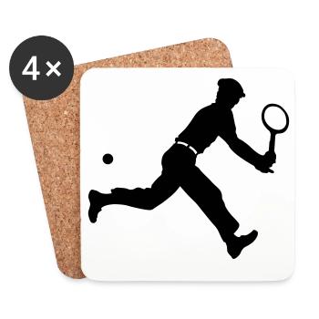 tennis retro - Dessous de verre (lot de 4) - blanc - Devant