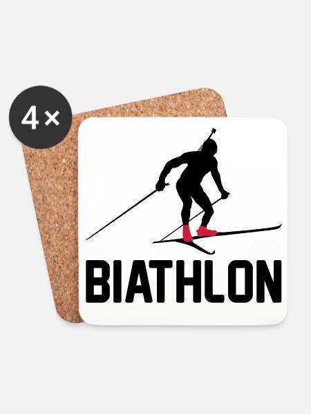 Biathlon - Untersetzer (4er-Set) - Weiß