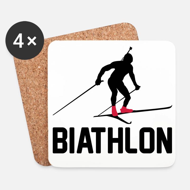 Biathlon - Untersetzer (4er-Set) - Weiß