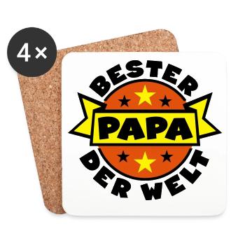 papa vatertag himmelfahrt - Untersetzer (4er-Set) - Weiß - Vorne