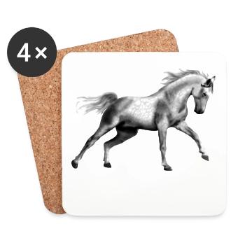cheval - Dessous de verre (lot de 4) - blanc - Devant