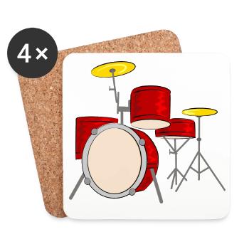 percussion - Dessous de verre (lot de 4) - blanc - Devant
