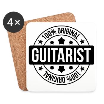 Guitarist - Dessous de verre (lot de 4) - blanc - Devant